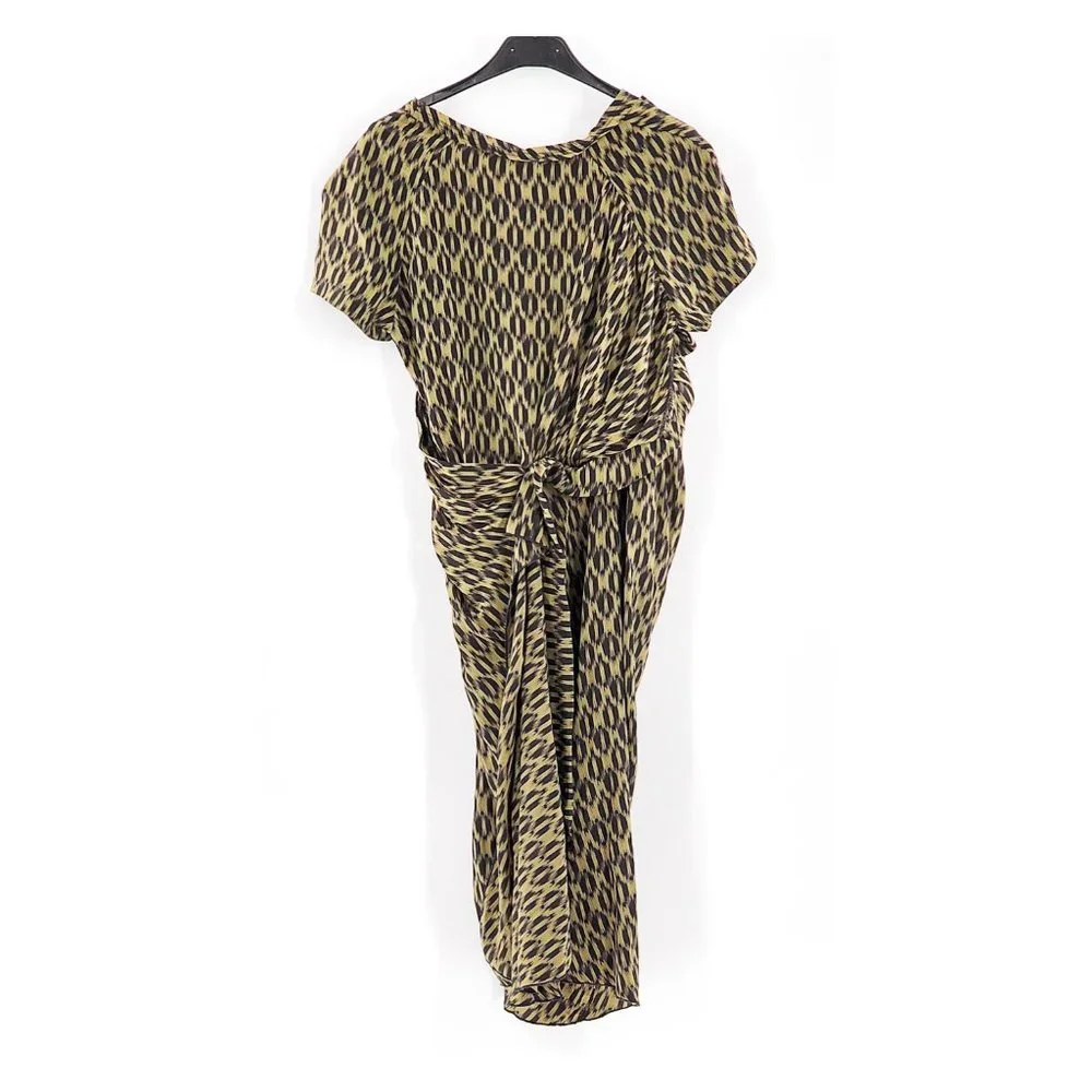 ISABEL MARANT Etoile 100% Silk Ruched Leopard Print Dress - Picture 12 of 13